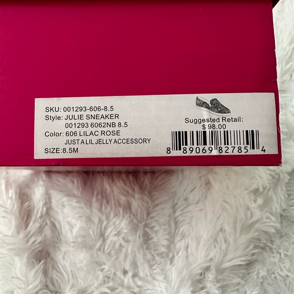 NIB LILLY PULITZER Julie Sneaker, Lilac Rose Just A Lil Jelly, Size 8.5 - Picture 6 of 6